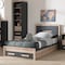 Baxton Studio Pandora Grey and Brown 2-Drawer Twin Size Storage Platform Bed 141-7960 - alternate 7